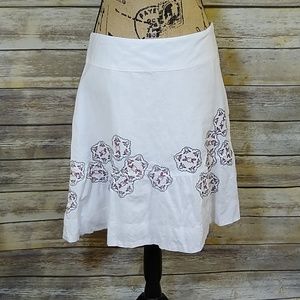 Aventura Linen Embroidered Skirt